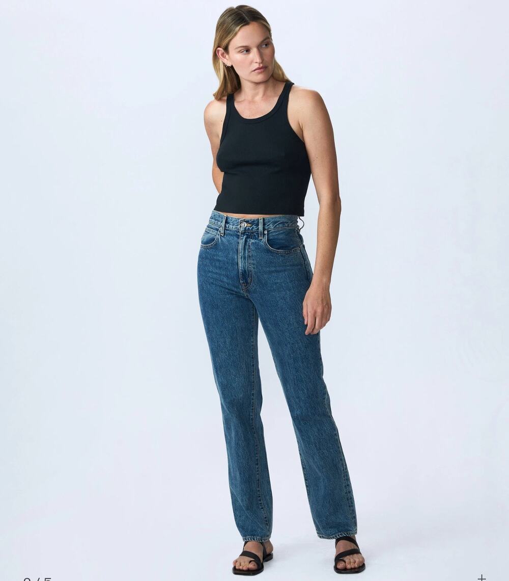 SLVRLAKE London high-rise straight-leg organic jeans in born to run